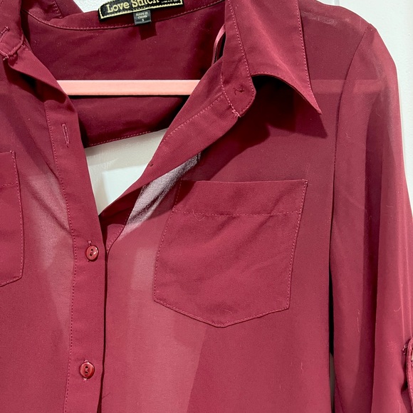 Ruched Cowl Neck Backless Blouse Long Sleeve Top - Picture 2 of 3